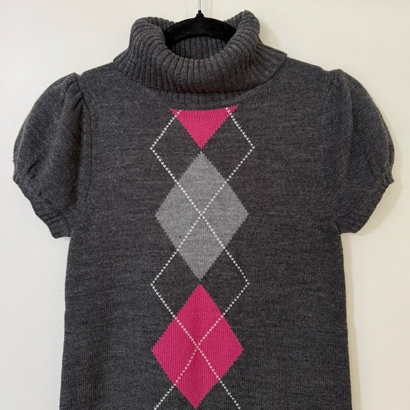 Sweater Project Gray and Pink Casual Turtleneck Dress - Picture 4 of 6